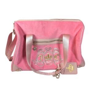 Juicy Couture Lovers Club Weekender Duffle Bag Pink Lemonade Velour Daydreamer